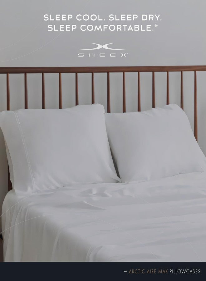 SHEEX Set of 2 Arctic Aire MAX Cooling Pillowcases with CoolX Technology, King, White - Image 5